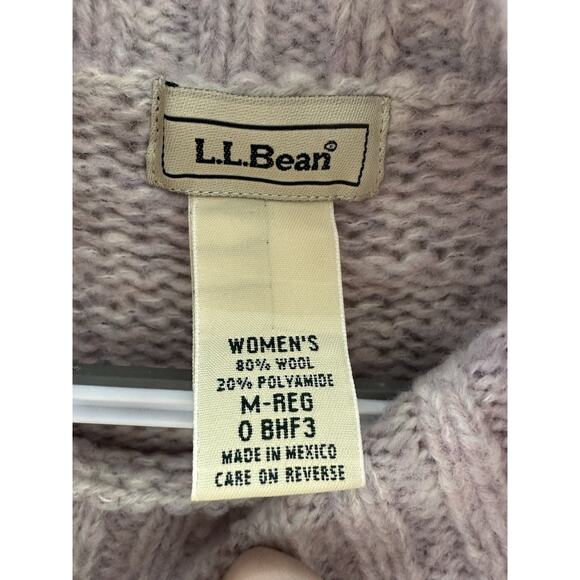 L.L. Bean Womens Sweater Size Medium Purple Knit Turtleneck Wool Blend - Picture 4 of 10